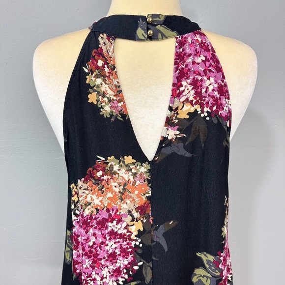 Staccato Floral Halter Top Blouse Size L Sleeveless‎ Boho Romantic Cottagecore - Picture 5 of 8